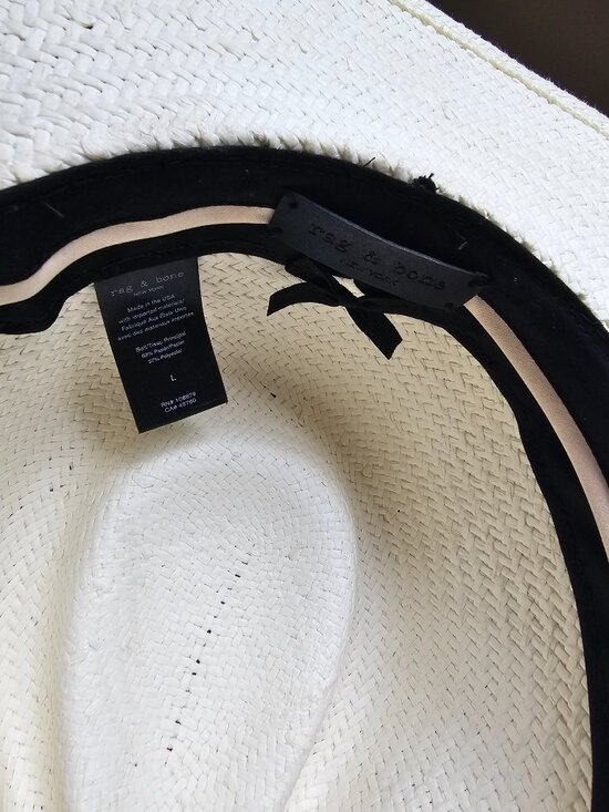 Rag & Bone Packable Straw Fedora in Ivory Size Large main image 6
